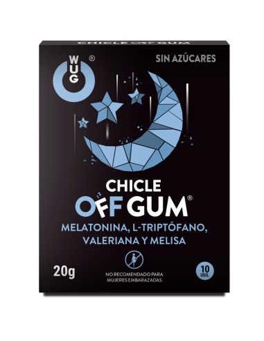 WUG GUM - OFF VALERIAN, TRYPTOPHAN, LEMON BALM AND MELATONIN 10 UNITS 1 