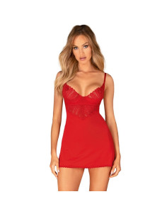 OBSESSIVE - INGRIDIA CHEMISE & TANGA ROSSO XL/XXL 7 