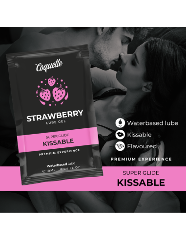 COQUETTE CHIC DESIRE - STRAWBERRY WATER BASED KISSABLE LUBRICANT POCKET 10 ML 2 