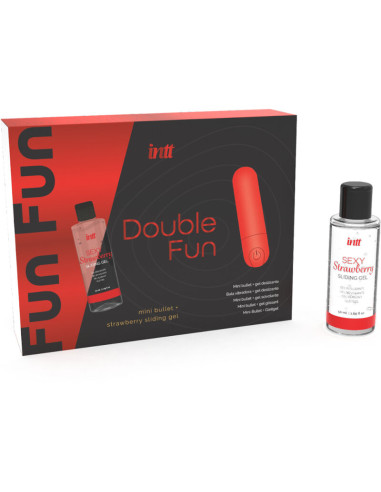 INTT RELEASES - KIT DOUBLE FUN AVEC BULLET VIBRANT ET GEL DE MASSAGE À LA FRAISE 1 