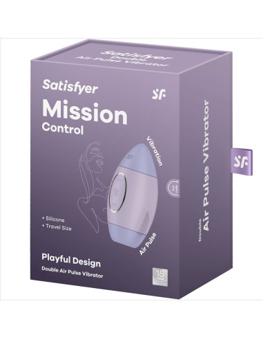 SATISFYER - MISSION CONTROL PETIT VIBRATEUR DOUBLE IMPULSION LILAS 6 