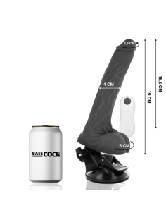 BASECOCK - REALISTISCHER VIBRATOR MIT FERNBEDIENUNG SCHWARZ 19 CM -O- 4 CM 6 