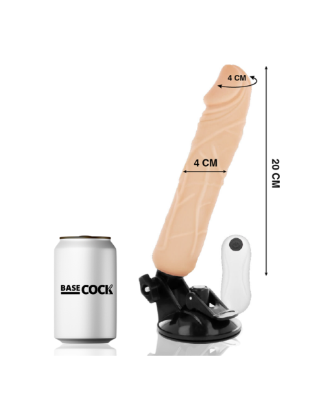 BASECOCK - REALISTISCHER NATÜRLICHER FERNBEDIENUNGSVIBRATOR 20 CM -O- 4 CM 5 