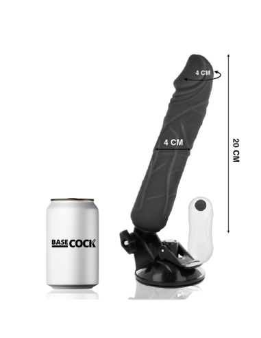 BASECOCK - VIBRATORE REALISTICO TELECOMANDO NERO 20 CM -O- 4 CM 6 