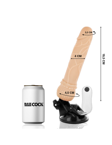 BASECOCK - VIBRATEUR TÉLÉCOMMANDE NATUREL RÉALISTE 19.5 CM -O- 4 CM 5 