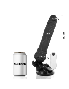 BASECOCK - VIBRATEUR RÉALISTE TÉLÉCOMMANDE NOIR 19.5 CM -O- 4 CM 6 