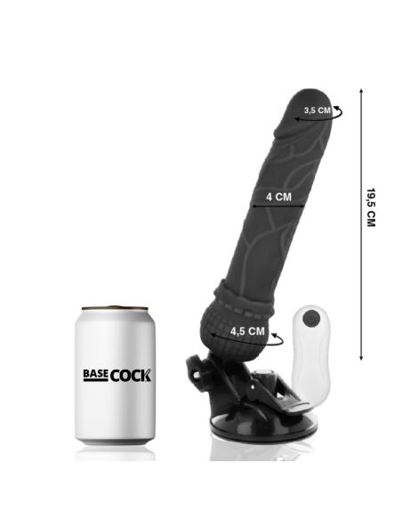 BASECOCK - REALISTIC VIBRATOR REMOTE CONTROL BLACK 19.5 CM -O- 4 CM 6 