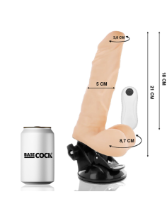 BASECOCK - VIBRATEUR ARTICULABLE TÉLÉCOMMANDE NATUREL 21 CM -O- 5 CM 5 