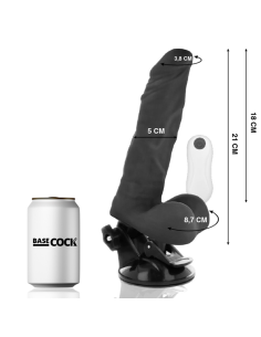 BASECOCK - ARTIKULIERBARER VIBRATOR MIT FERNBEDIENUNG SCHWARZ 21 CM -O- 5 CM 7 