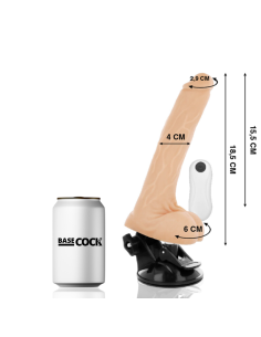 BASECOCK - VIBRATEUR ARTICULABLE TÉLÉCOMMANDE NATUREL 18.5 CM -O- 4 CM 6 