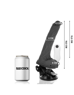 BASECOCK - VIBRATEUR ARTICULABLE TÉLÉCOMMANDE NOIR 18.5 CM -O- 4 CM 7 