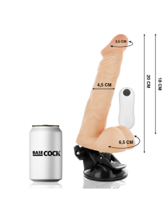 BASECOCK - VIBRATEUR ARTICULABLE TÉLÉCOMMANDE NATUREL 20 CM -O- 4.5 CM 5 