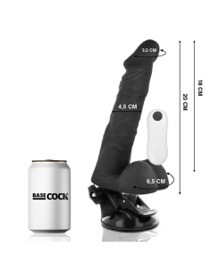 BASECOCK - ARTIKULIERBARER VIBRATOR MIT FERNBEDIENUNG SCHWARZ 20 CM -O- 4.5 CM 7 