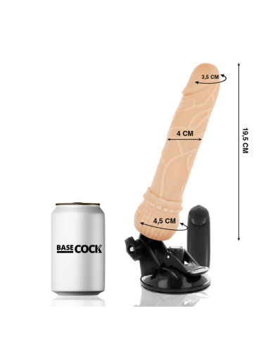 BASECOCK - VIBRATORE TELECOMANDO NATURALE REALISTICO 19.5 CM -O- 4 CM 6 