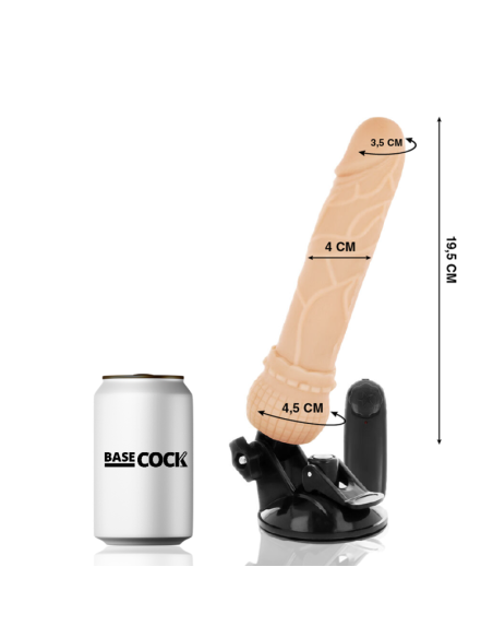 BASECOCK - REALISTIC VIBRATOR REMOTE CONTROL FLESH 19.5 CM -O- 4 CM 6 