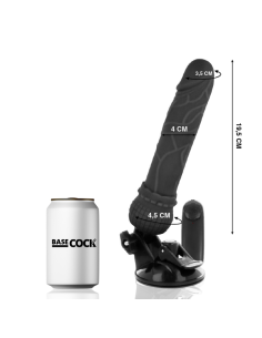 BASECOCK - VIBRATEUR RÉALISTE TÉLÉCOMMANDE NOIR 19.5 CM -O- 4 CM 6 