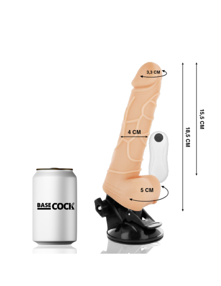 BASECOCK - REALISTIC VIBRATOR REMOTE CONTROL FLESH 18.5 CM -O- 4CM 6 