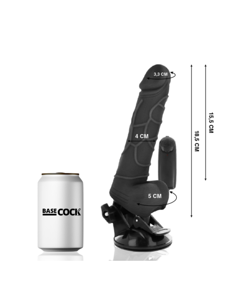 BASECOCK - REALISTIC VIBRATOR REMOTE CONTROL BLACK 18.5 CM -O- 4CM 6 