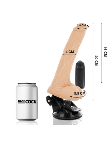 BASECOCK - REALISTIC NATURAL REMOTE CONTROL VIBRATOR WITH TESTICLES 20 CM -O- 4 CM 6 