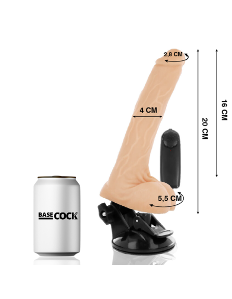 BASECOCK - VIBRATEUR NATUREL RÉALISTE TÉLÉCOMMANDE AVEC TESTICULES 20 CM -O- 4 CM 6 