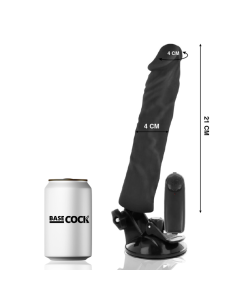 BASECOCK - VIBRATEUR RÉALISTE TÉLÉCOMMANDE NOIR 21 CM -O- 4 CM 6 