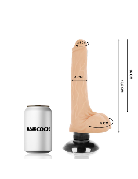 BASECOCK - VIBRATEUR RÉALISTE 2-1 NATUREL 18.5 CM -O- 4 CM 7 