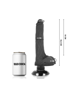 BASECOCK - VIBRATEUR RÉALISTE 2-1 NOIR 18.5 CM -O- 4 CM 7 