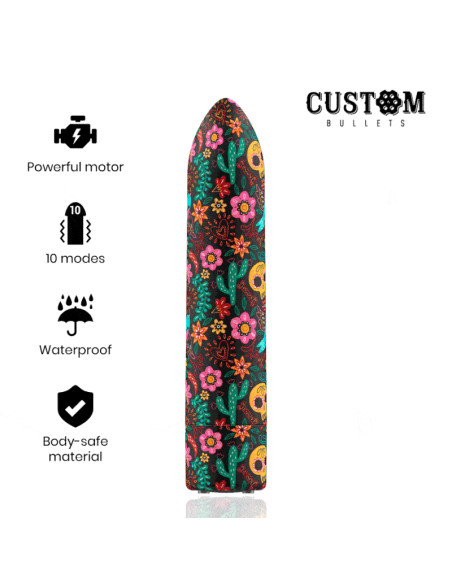 CUSTOM BULLETS - FLORAL RECHARGEABLE BULLET 10 INTENSITIES 6 