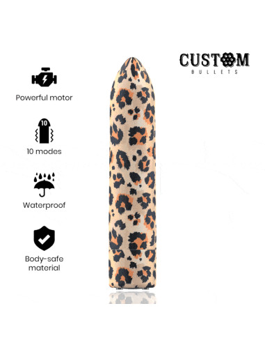 CUSTOM BULLETS - RECHARGEABLE BULLET LEOPARD 10 INTENSITIES 6 