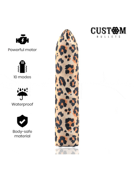 CUSTOM BULLETS - RECHARGEABLE LEOPARD 10 INTENSITIES 6 