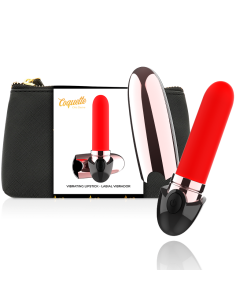 COQUETTE CHIC DESIRE - VIBRATEUR RECHARGEABLE ROUGE A LÈVRES NOIR/ OR 7 