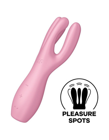 SATISFYER - VIBRATEUR THREESOME 3 ROSE 4 