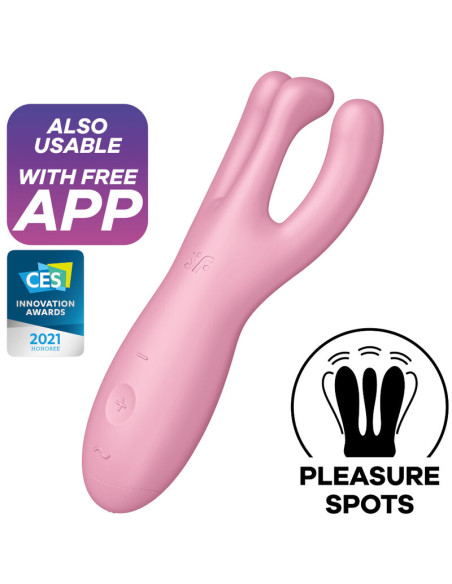 SATISFYER - THREESOME 4 VIBRATORAPP ROSA 4 