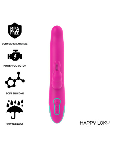 HAPPY LOKY - PLUTO RABBIT VIBRATOR & ROTATOR WATCHME WIRELESS TECHNOLOGY COMPATIBLE 8 