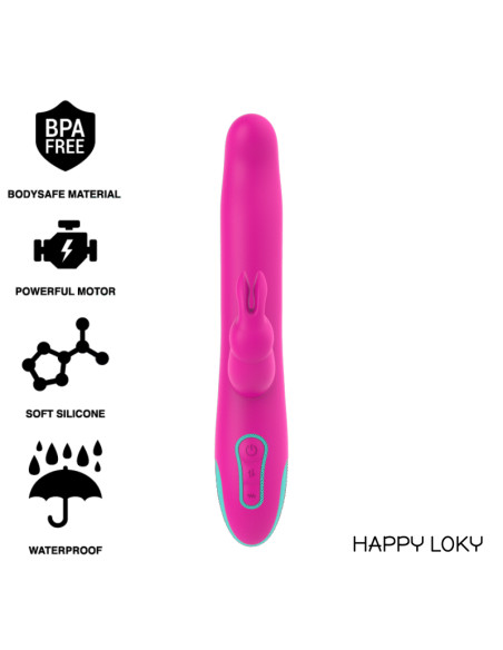 HAPPY LOKY - PLUTO LAPIN VIBRATEUR ET ROTATEUR WATCHME TECHNOLOGIE SANS FIL COMPATIBLE 8 