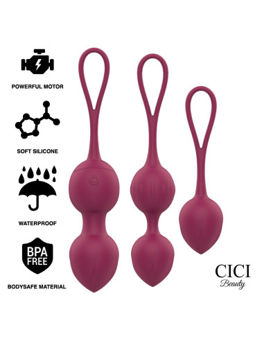 CICI BEAUTY - PREMIUM SILICONE 3 PERLES DE KEGEL VIBRANTES TÉLÉCOMMANDE 6 