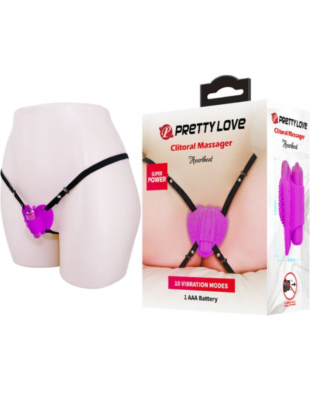 PRETTY LOVE - MASSEUR DE CLITORIS HEARTBEAT 10 MODES DE VIBRATION VIOLET 9 