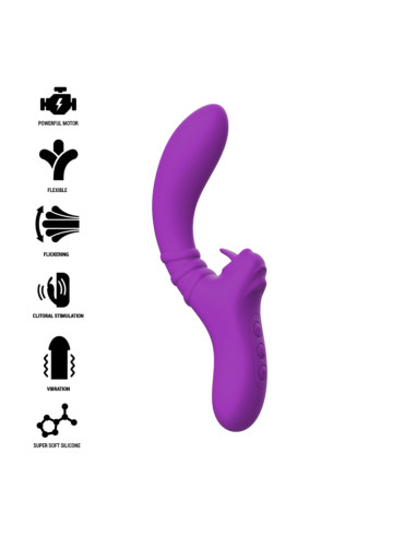 INTENSE - HARRY FLEXIBLE VIBRATOR WITH PURPLE TONGUE 8 