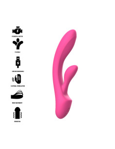 INTENSE - LUIGI RABBIT VIBRATOR PINK LIQUID SILICONE 8 