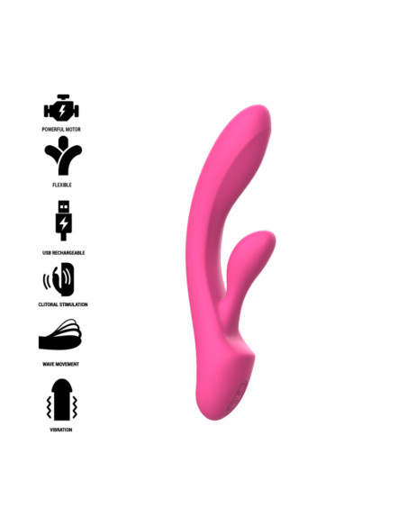 INTENSE - LUIGI RABBIT VIBRATOR ROSA FLÜSSIGES SILIKON 8 