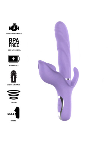 INTENSE - VIBRATORE MULTIFUNZIONE RICARICABILE BILLIE ASPIRANTE E PULSANTE VIOLA 6 