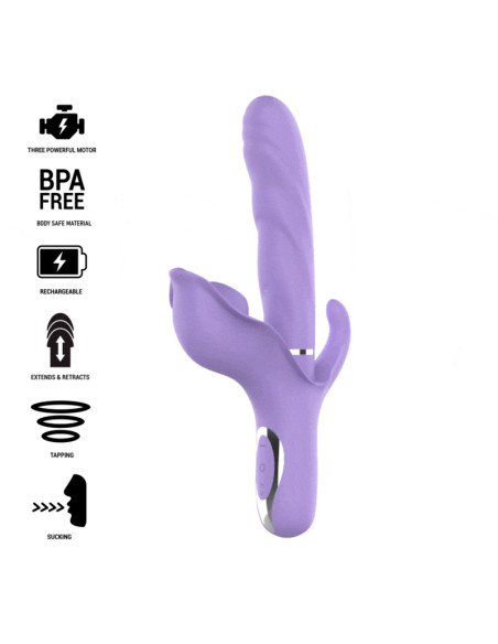 INTENSE - BILLIE MULTIFUNCTION RECHARGEABLE VIBRATOR SUCTION & PULSING PURPLE 6 