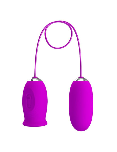 PRETTY LOVE - DAISY DUAL EGG RECHARGEABLE VIBRATOR PURPLE 9 