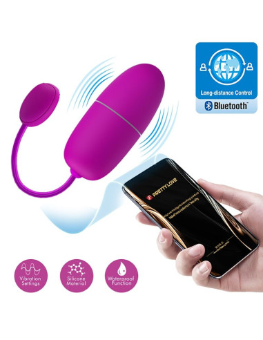 PRETTY LOVE - NYMPH VIBRATING EGG APP CONTROLLED PURPLE 16 