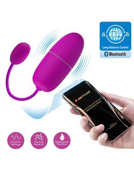 PRETTY LOVE - NYMPH VIBRATING EGG APP CONTROLLED PURPLE 16 