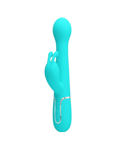 PRETTY LOVE - DEJON RABBIT VIBRATOR 3 IN 1 MULTIFUNCTION AQUA GREEN 11 