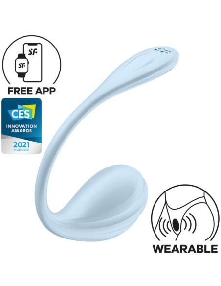 SATISFYER - STIMOLATORE PUNTO G PETALE LISCIO SKY BLUE APP GRATUITA 6 