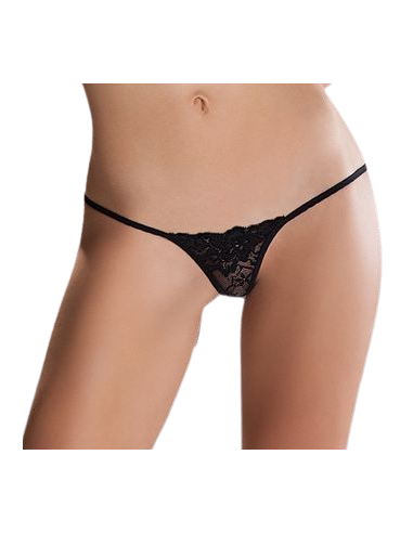 PASSION - MICRO THONG BLACK ONE SIZE WITH LACE 2 