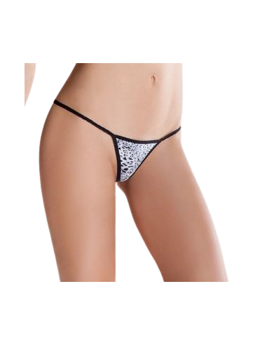 PASSION - EROTIC LINE WHITE THONG ONE SIZE ANIMAL PRINT 2 