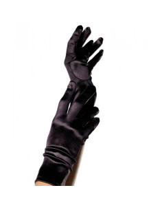 LEG AVENUE - SATIN GLOVES BLACK 1 